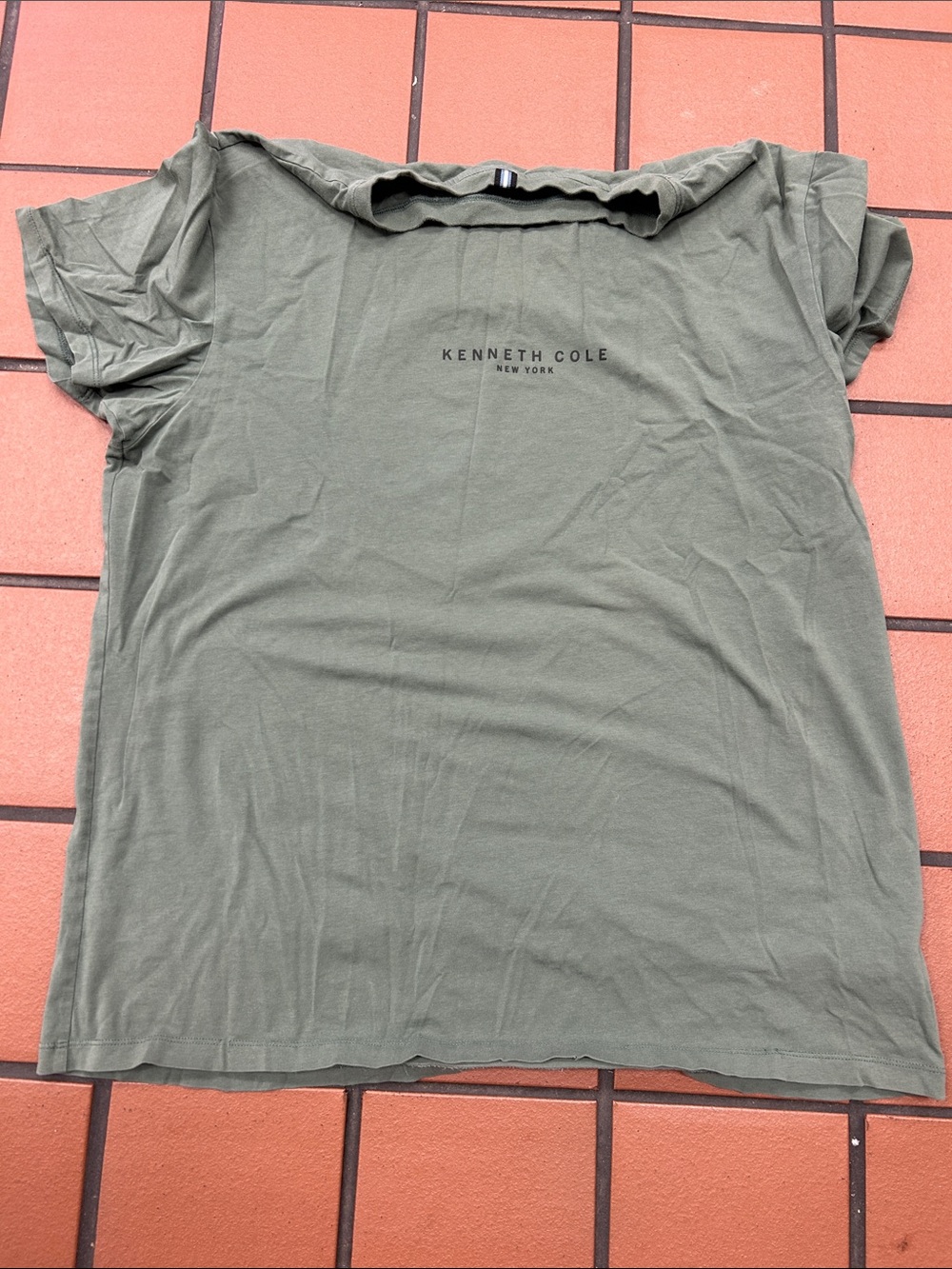 Kenneth Cole Olive Green Short-Sleeve Logo Tee